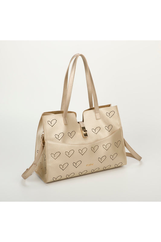 BORSA SHOPPING CON CUORE TRAFORATO