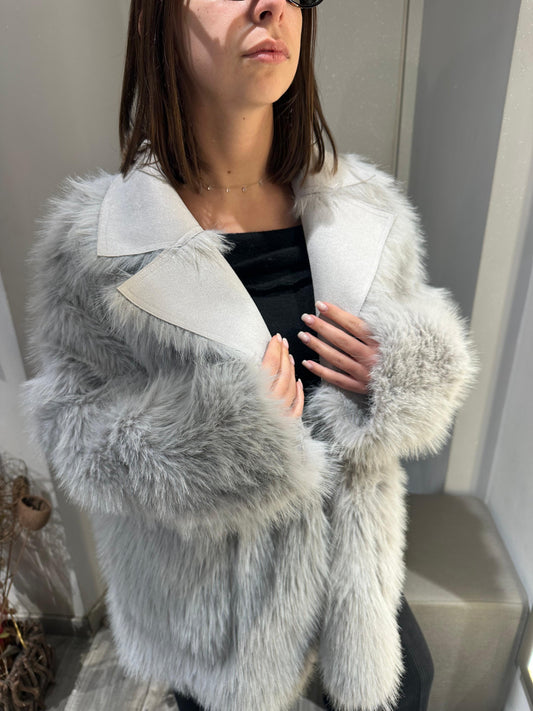 ECOPELLICIA REVERSIBILE GRIGIO