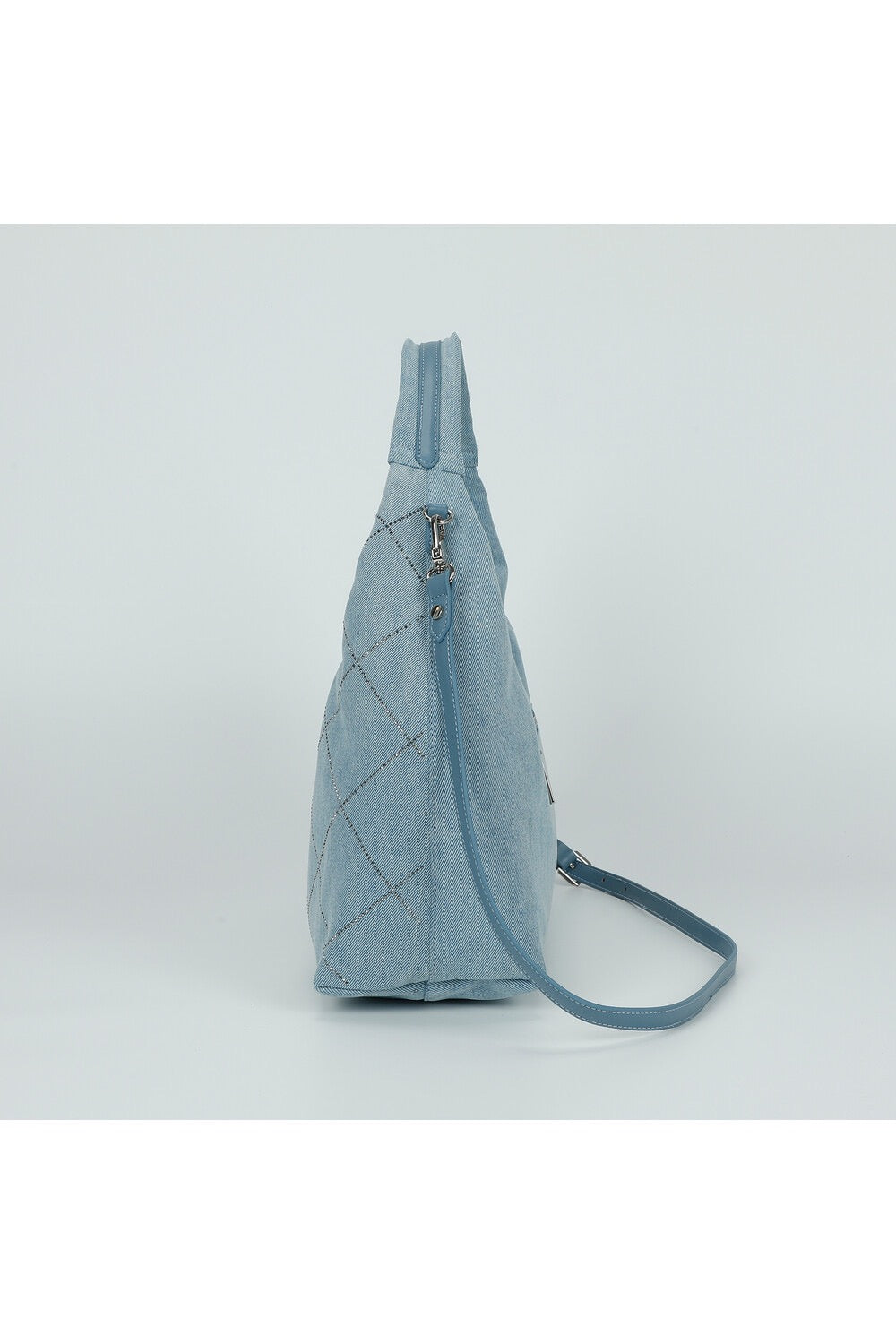 BORSA A SACCA IN JEANS CON STRASS