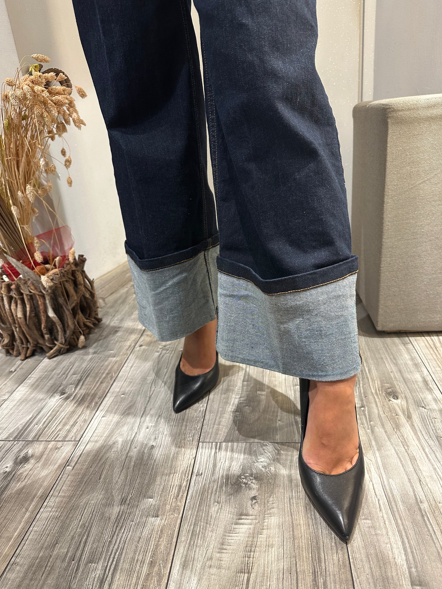 PANTA PALAZZO CON RISVOLTO CIMOSATO