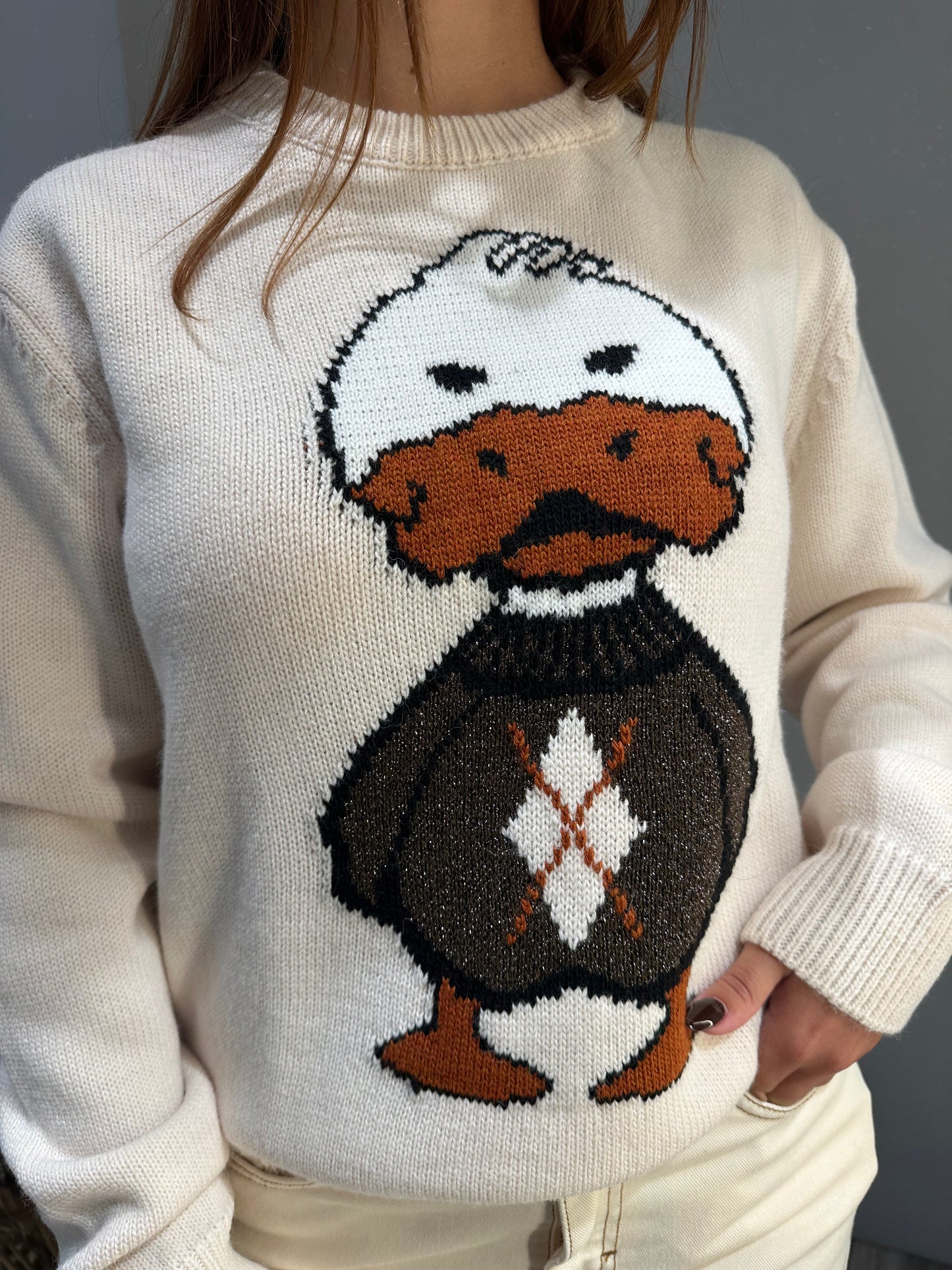 MAGLIA INTARSIO PAPEROTTO