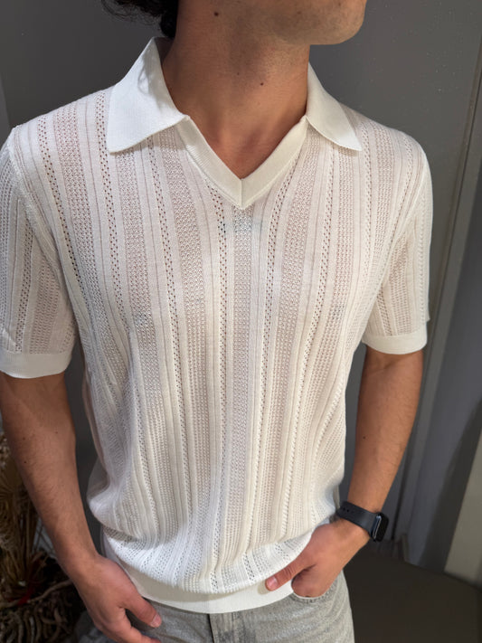 POLO PUNTO CROCHET MISTO SETA