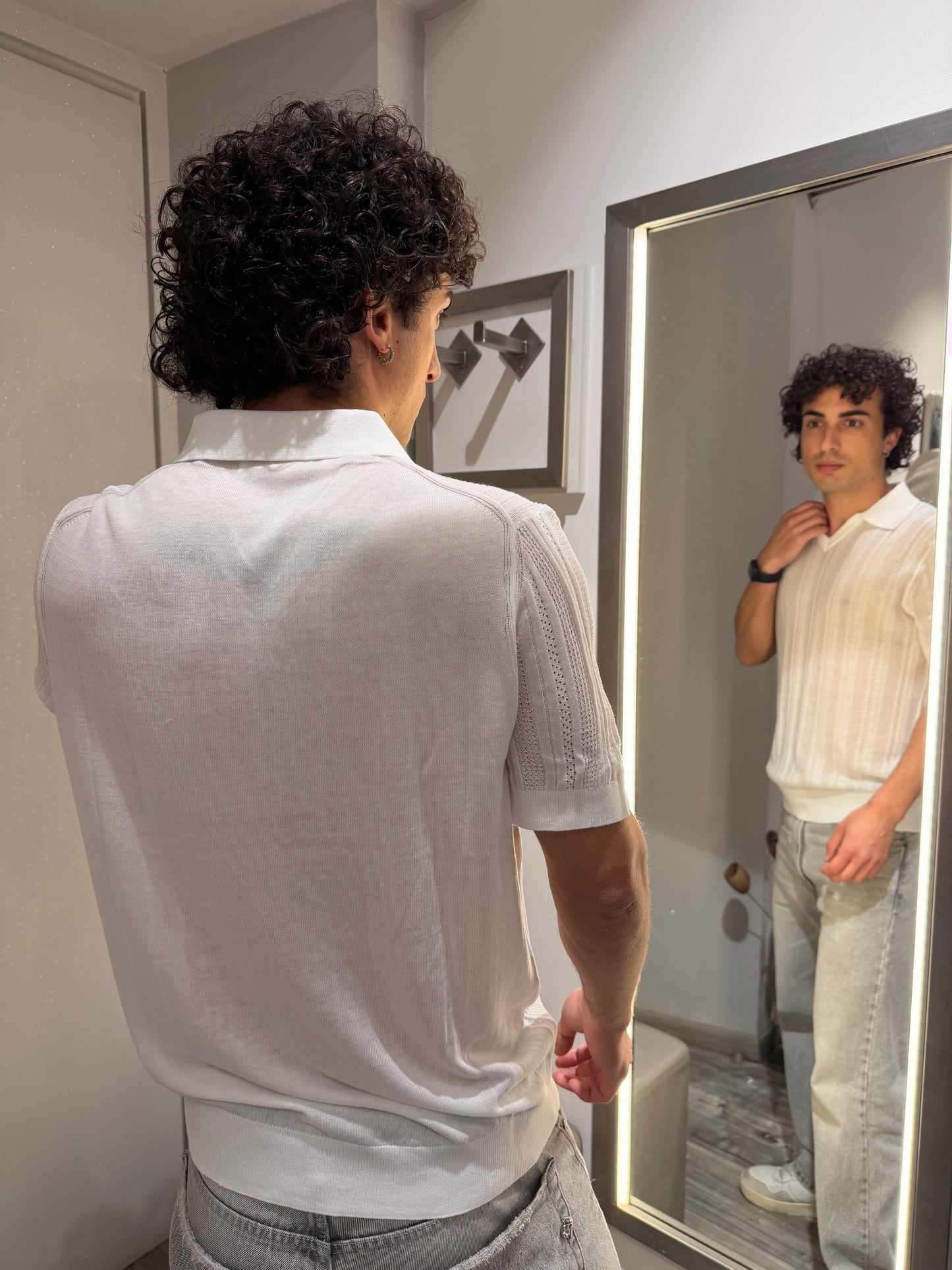 POLO PUNTO CROCHET MISTO SETA