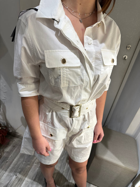 TUTA CORTA CON CINTURA IN POPELINE