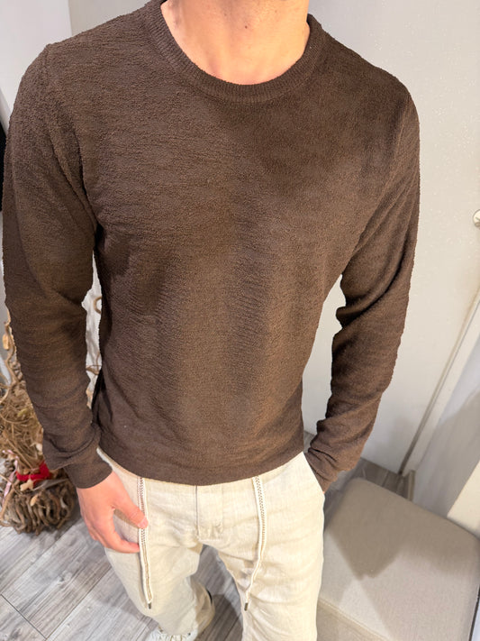 MAGLIA GIROCOLLO REGULAR FIT CON TEXTURE