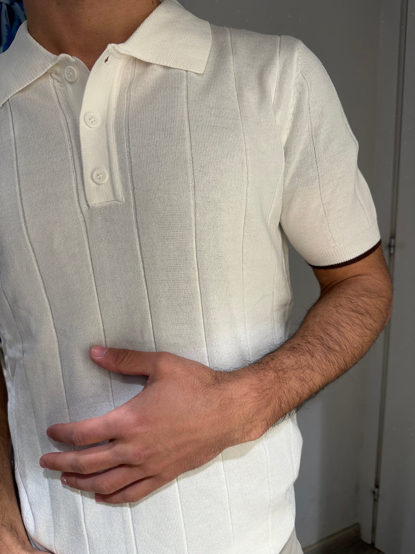 MAGLIA A POLO CANNETE' BIANCA