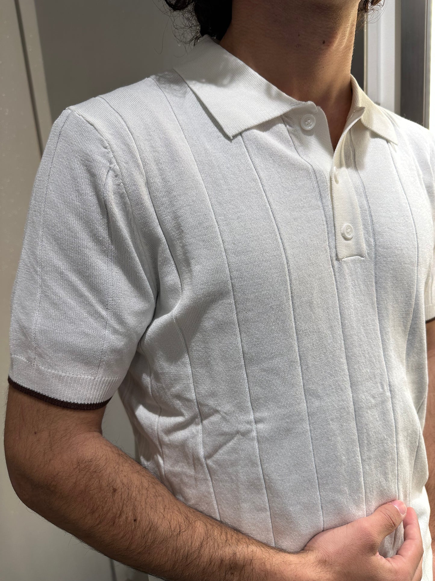 MAGLIA A POLO CANNETE' BIANCA