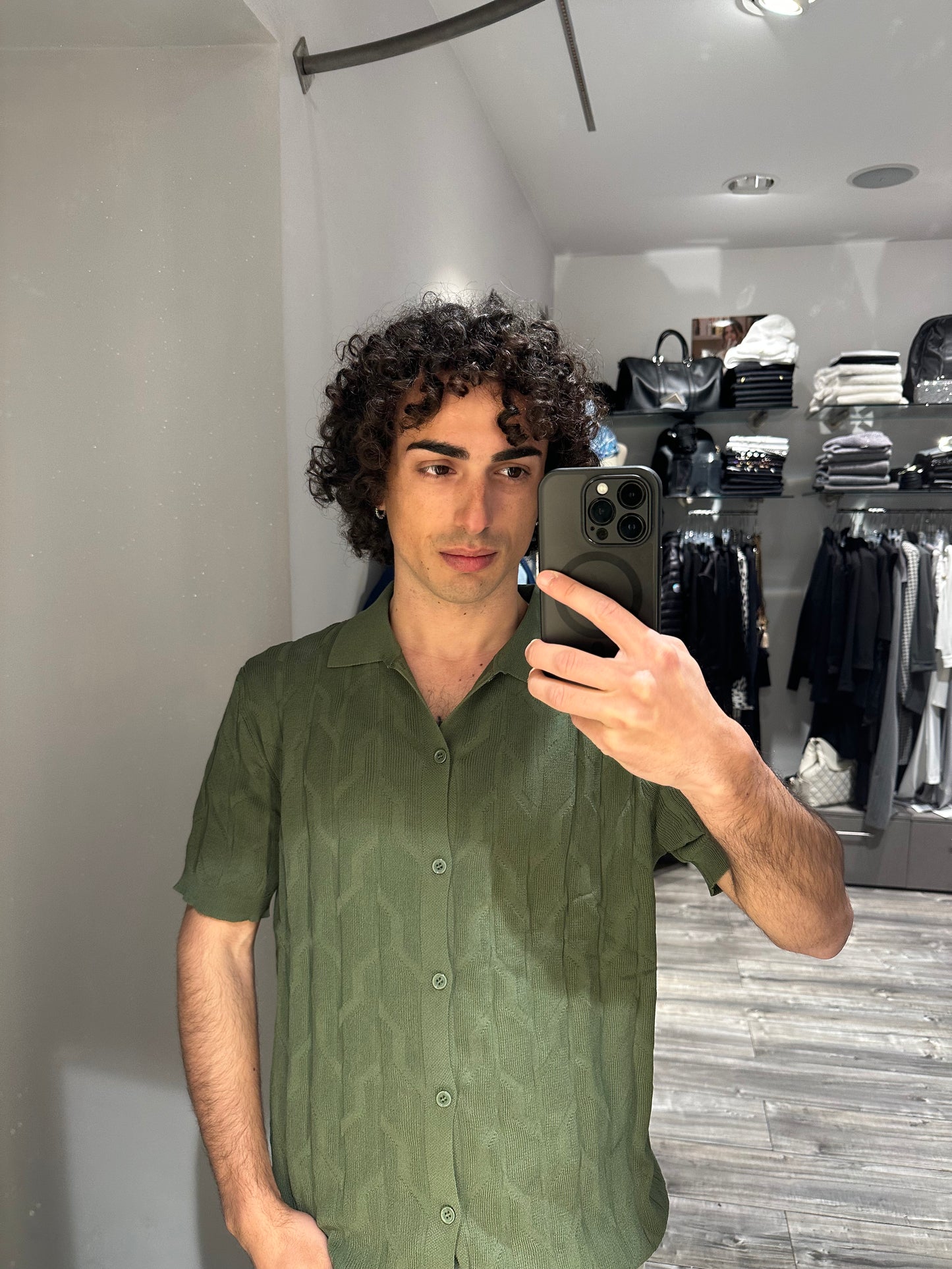 CAMICIA IN MAGLIA STRUTTURATA MILITARE