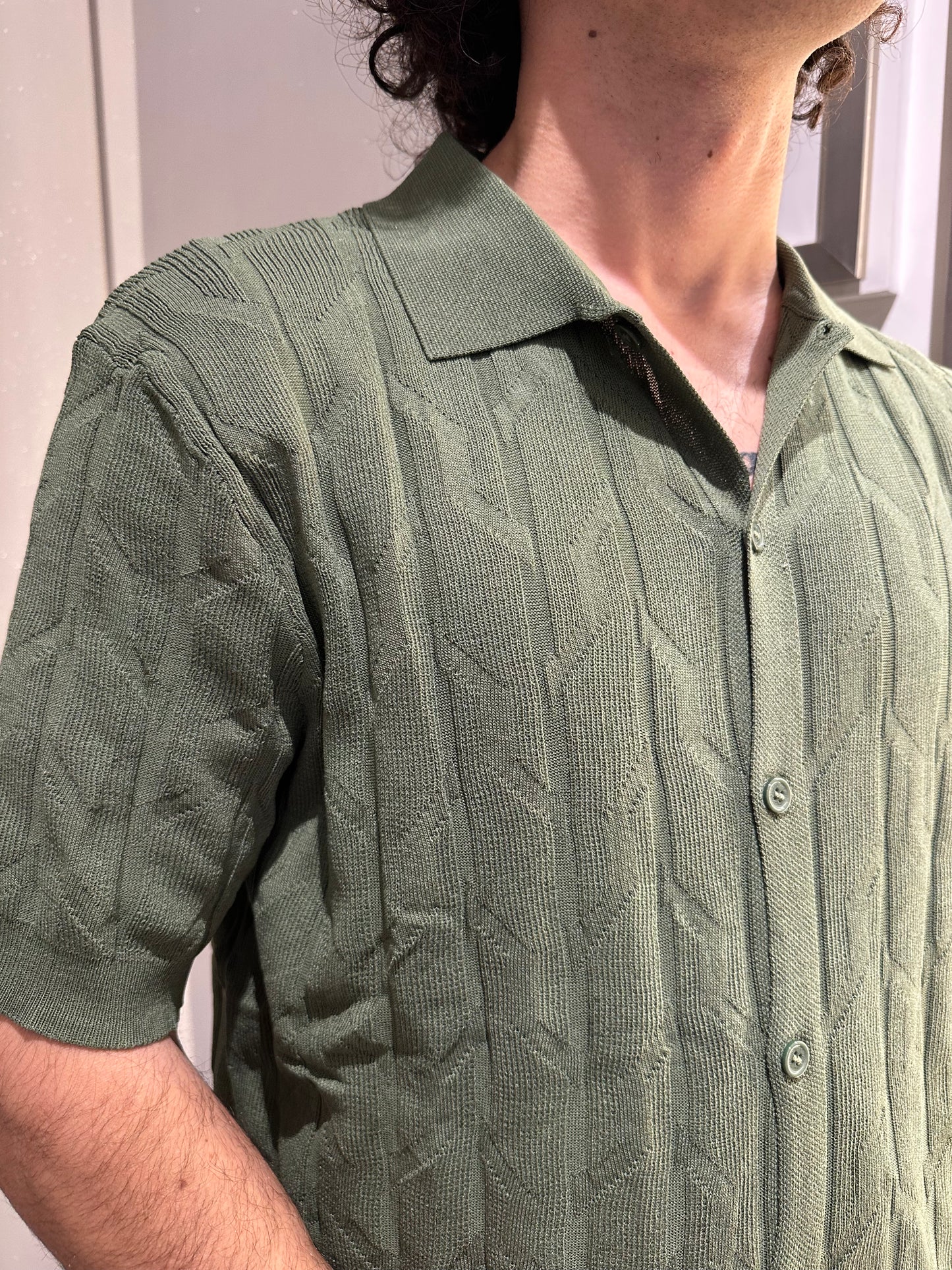 CAMICIA IN MAGLIA STRUTTURATA MILITARE
