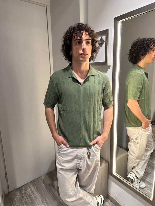 CAMICIA IN MAGLIA STRUTTURATA MILITARE
