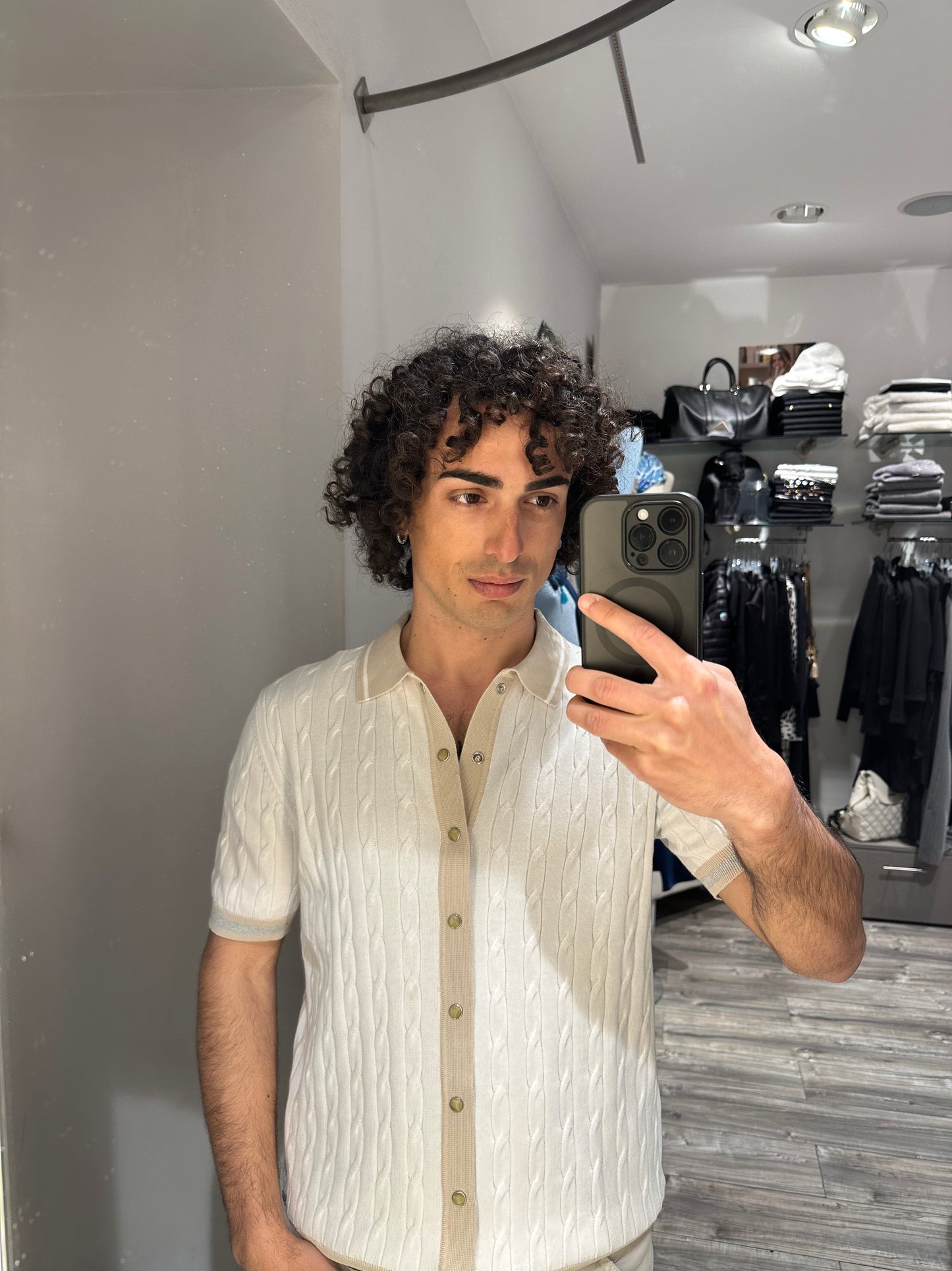CAMICIA IN MAGLIA TRECCIA