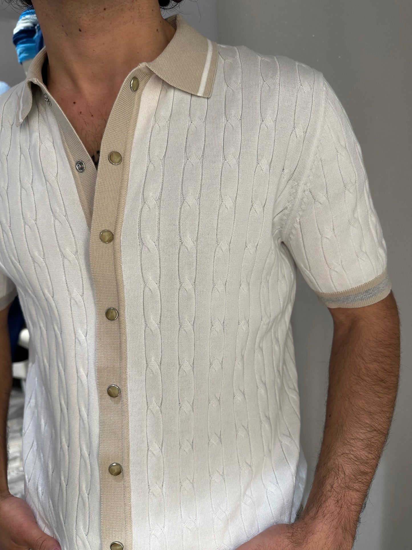 CAMICIA IN MAGLIA TRECCIA