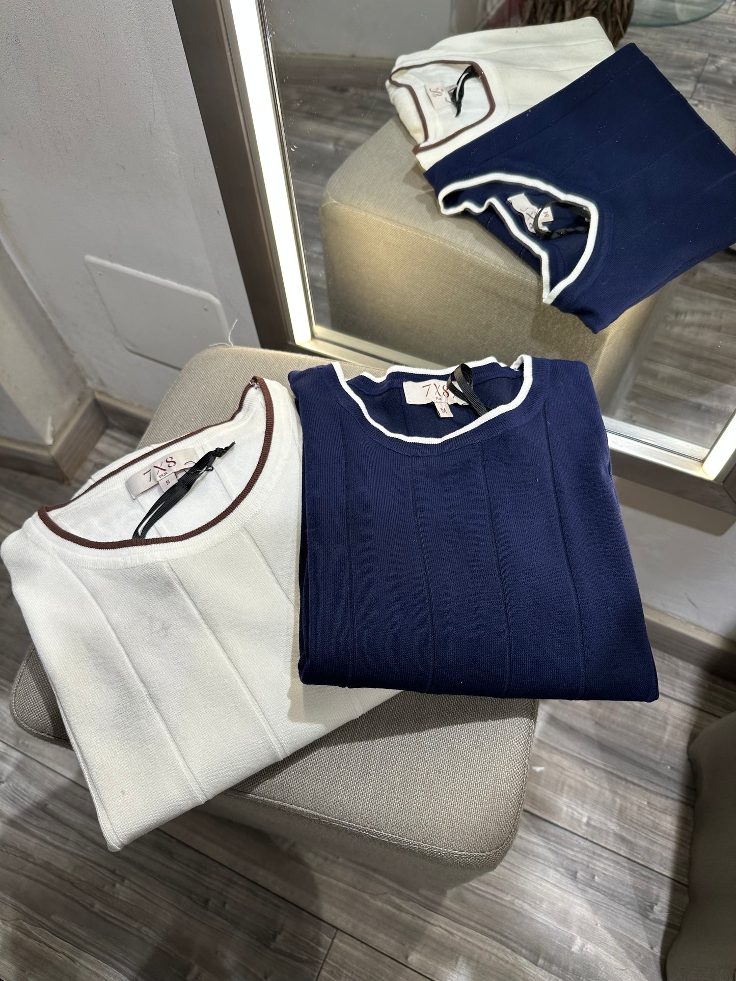 MAGLIA GIROCOLLO CANNETE' BIANCA