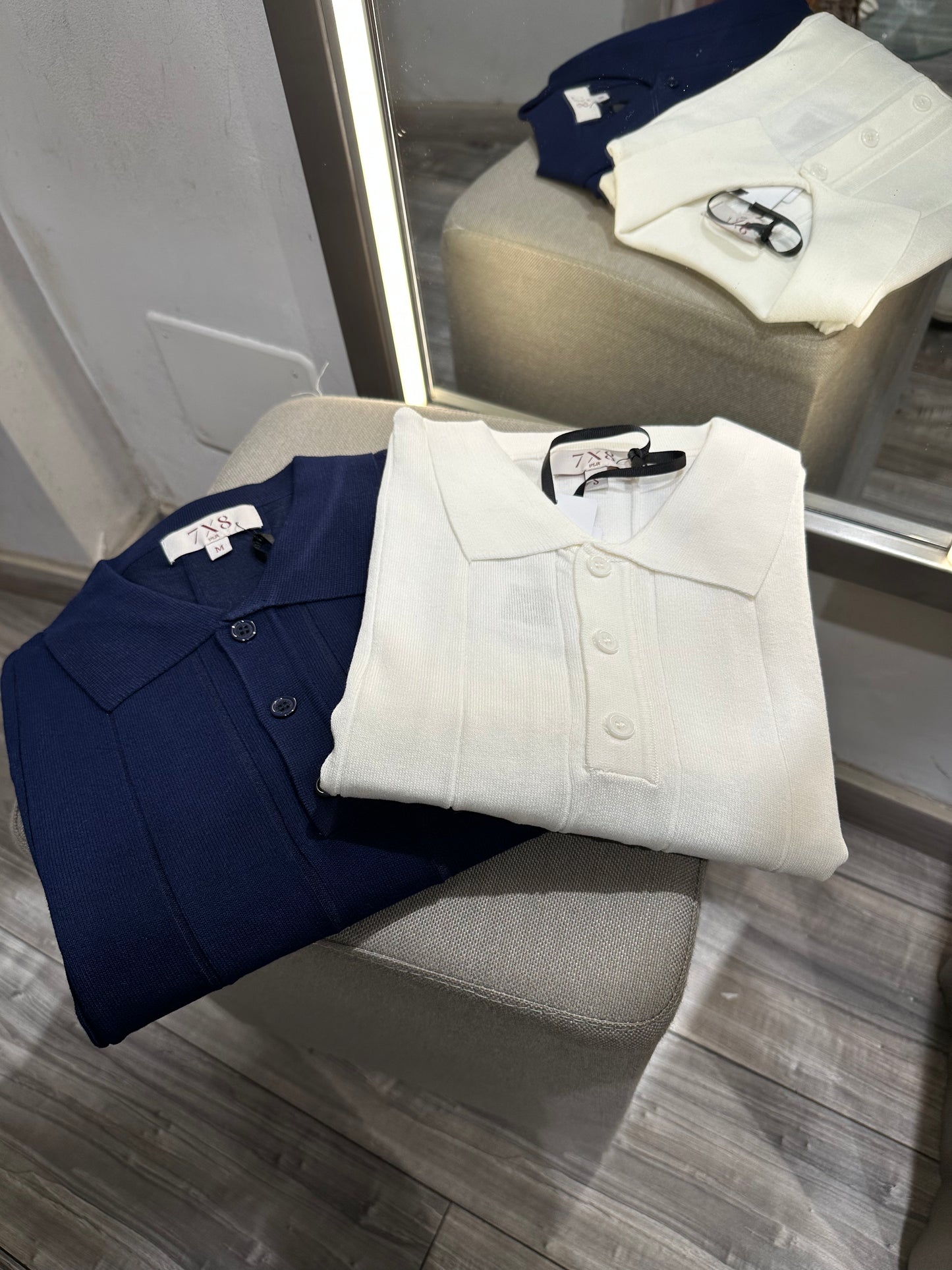 MAGLIA A POLO CANNETE' BIANCA