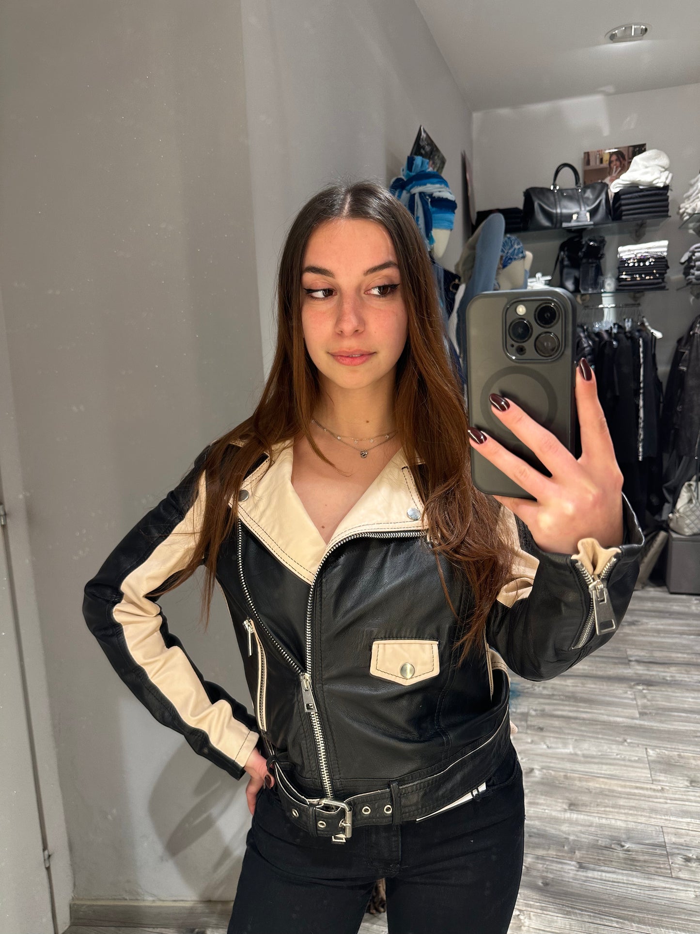 GIACCA BIKER VERA PELLE IMPERIAL