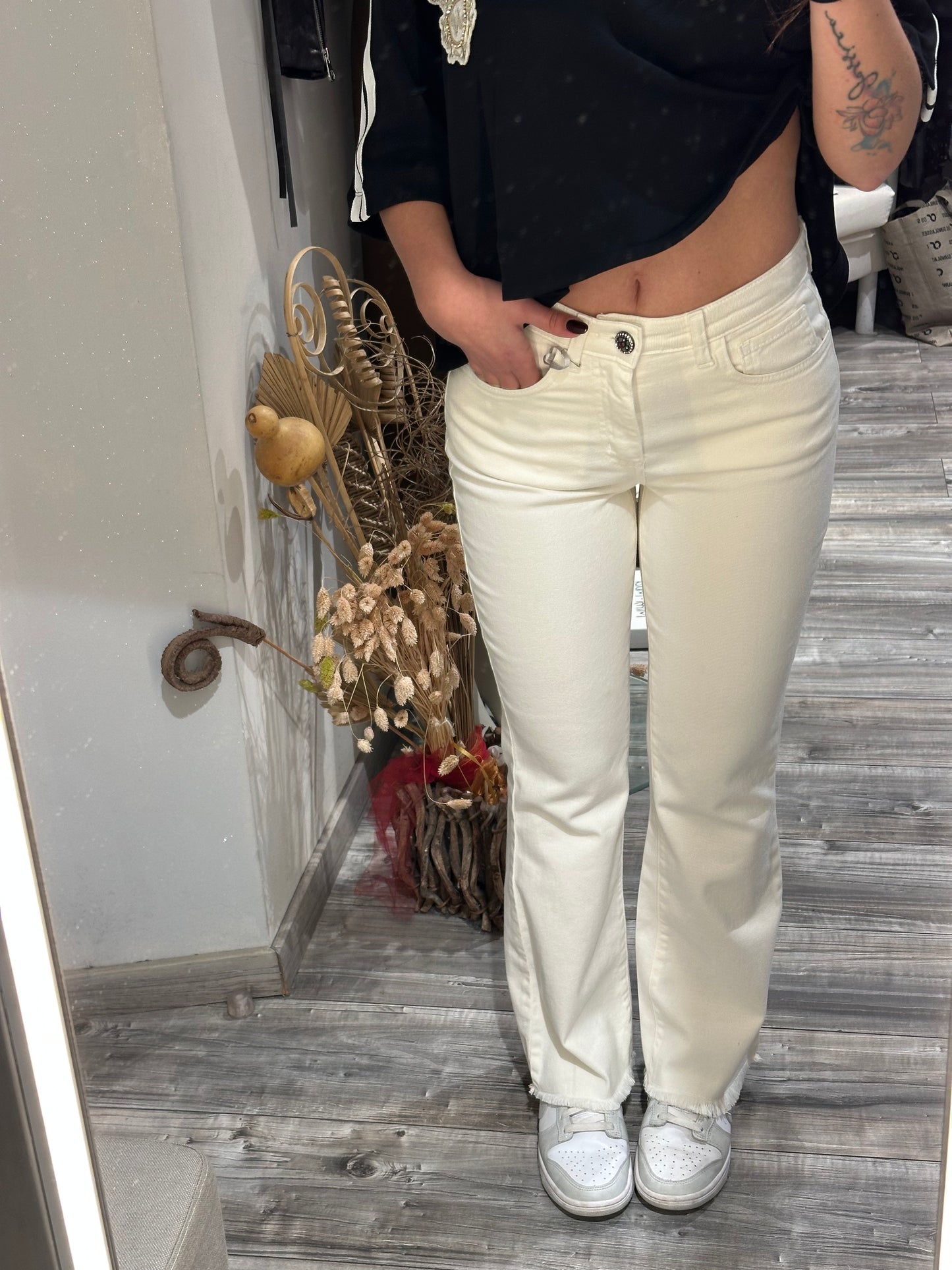 PANTALONE A ZAMPA SFRANGIATO