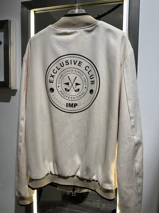 GIACCA COLLEGE BEIGE STAMPA BACK