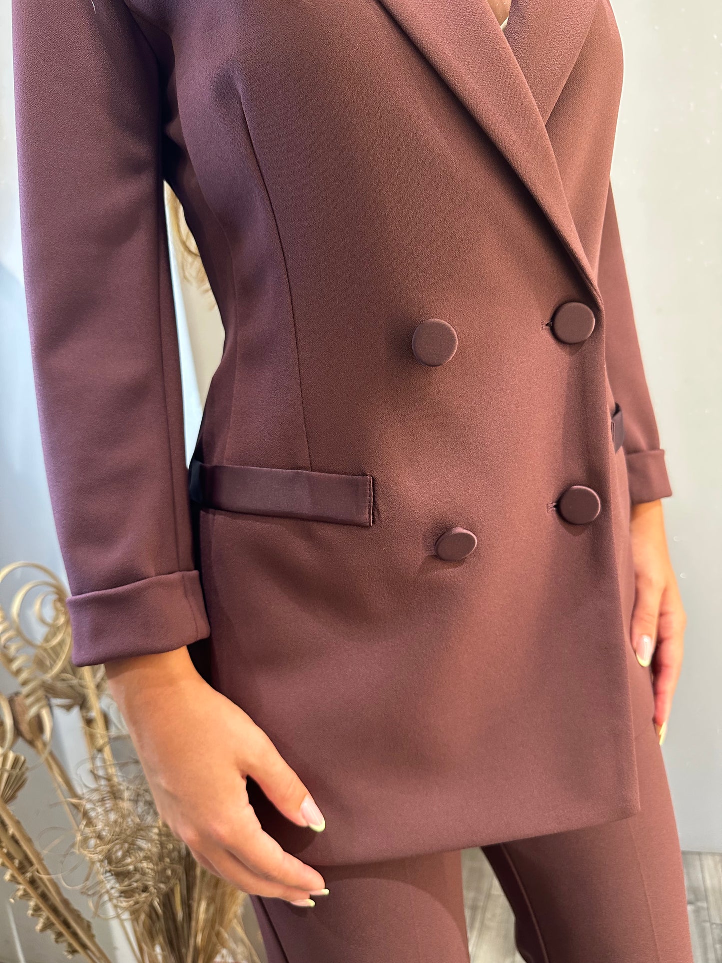 TAILLEUR DOPPIOPETTO RASO PRUGNA
