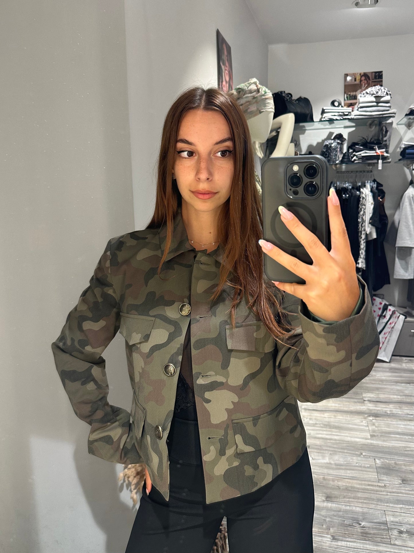 GIACCA CROPPED CAMOUFLAGE