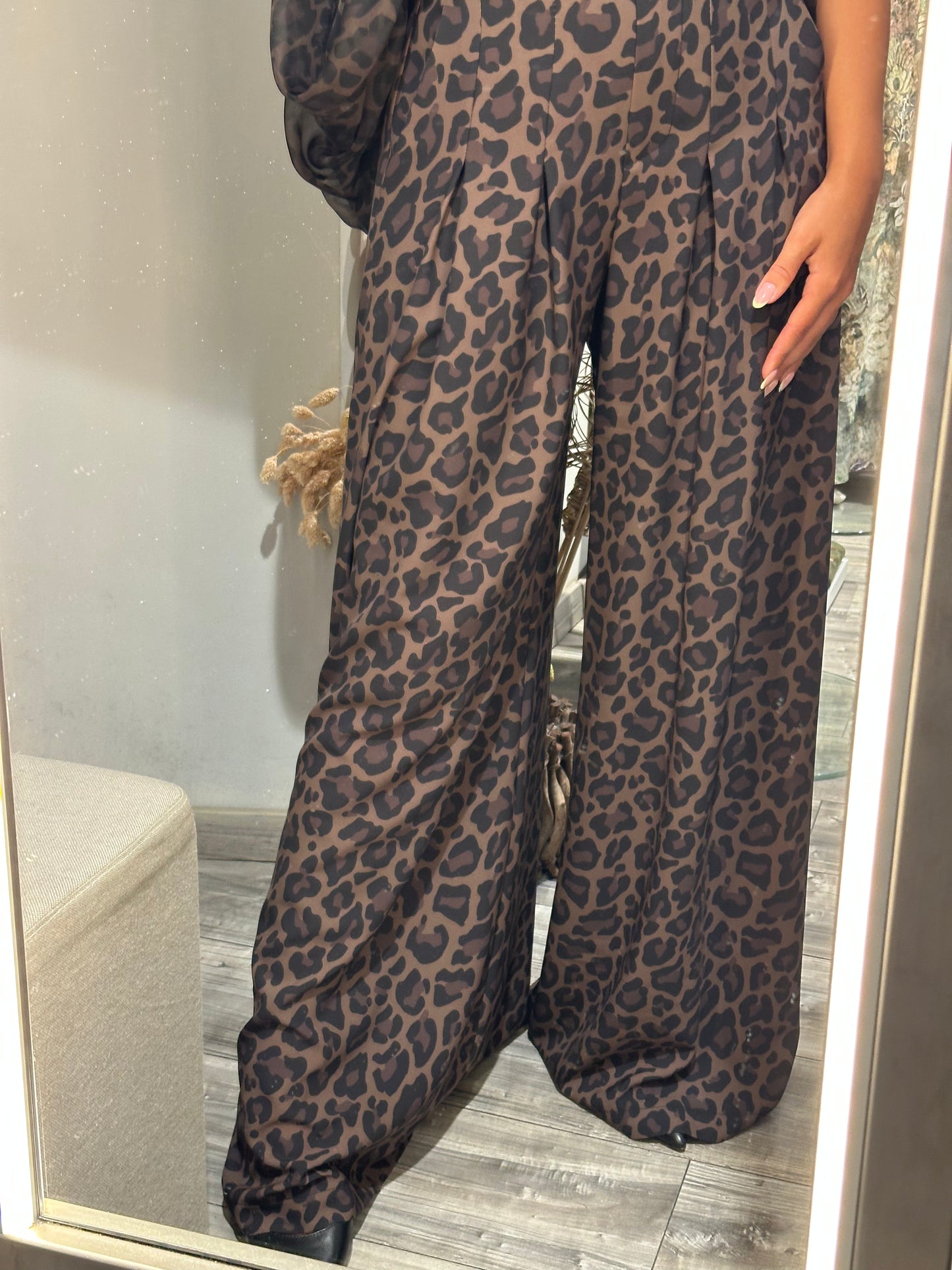 PANTALONI AMPI A VITA ALTA STAMPATI