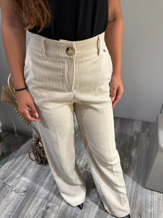 PANTA PALAZZO VELLUTO GESSO