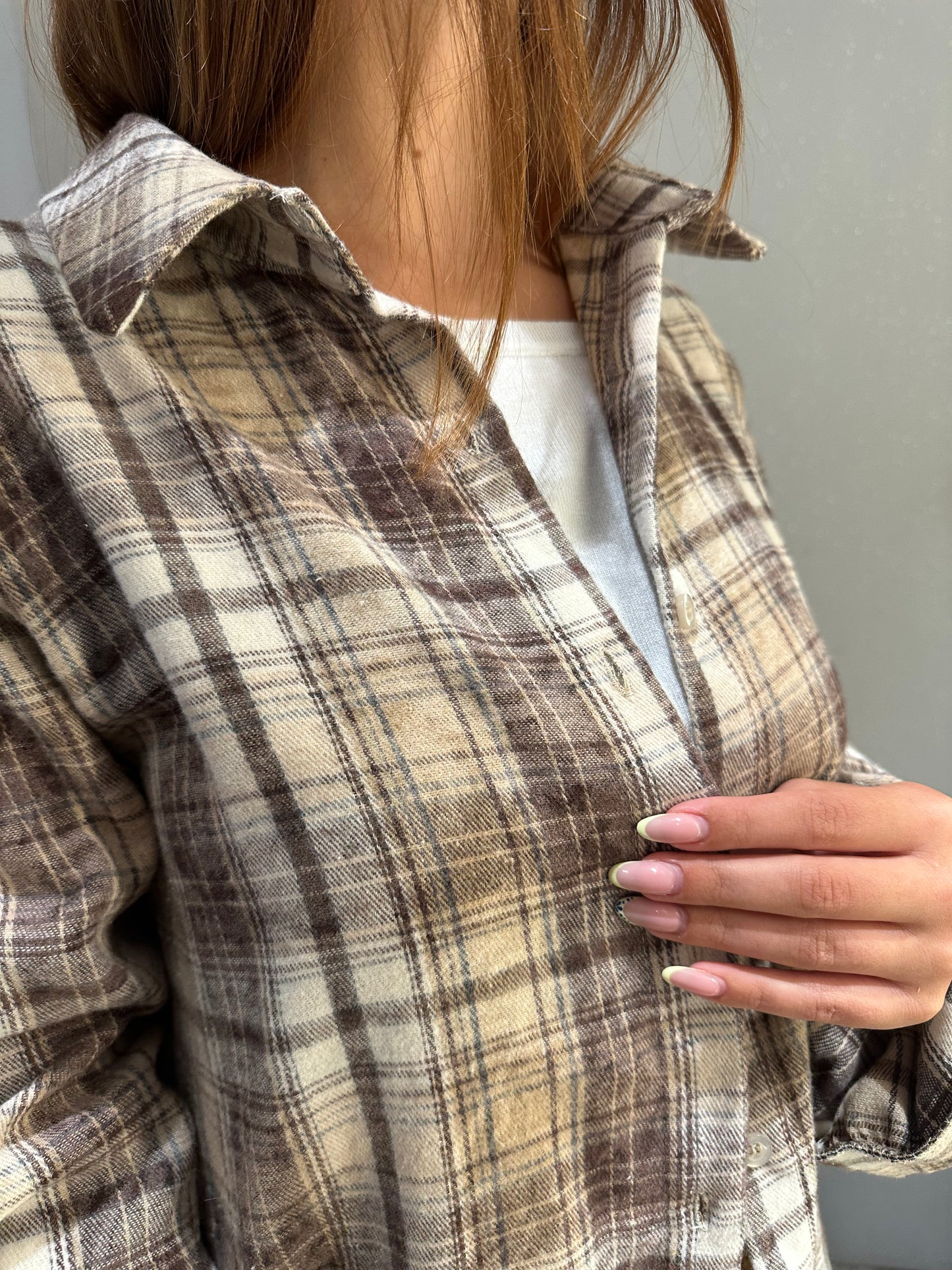 CAMICIA IN FLANELLA FANTASIA CHECK BEIGE