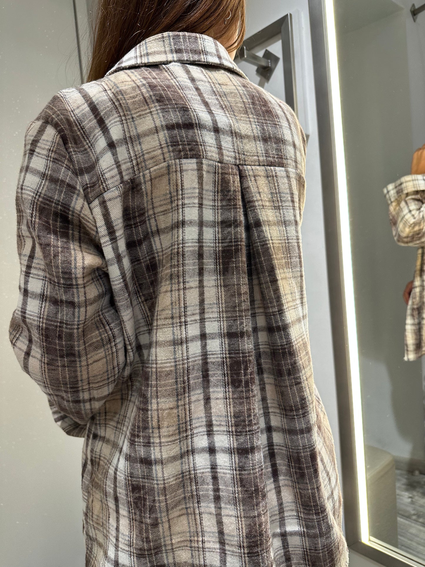 CAMICIA IN FLANELLA FANTASIA CHECK BEIGE