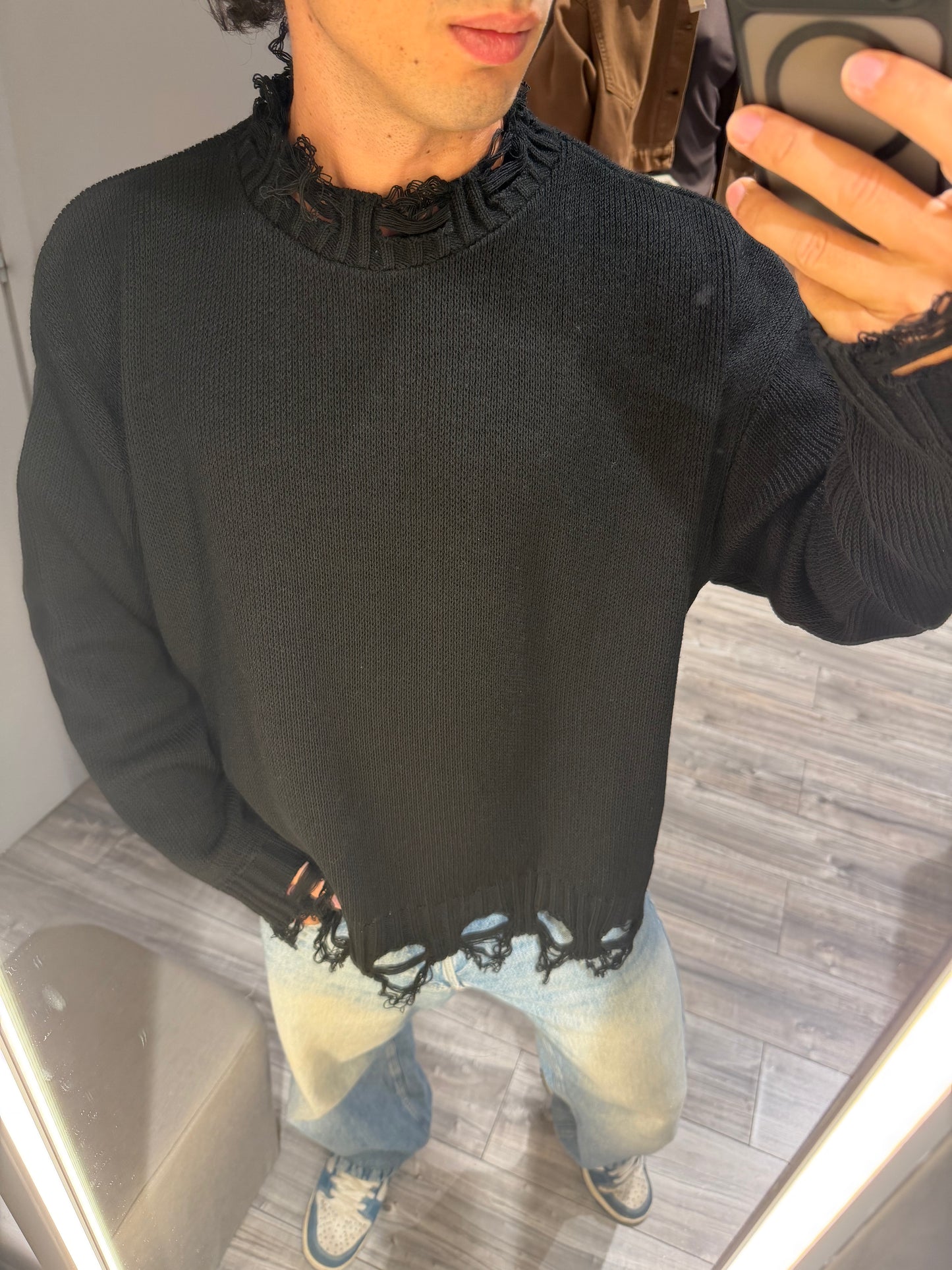 MAGLIONE IMPERIAL STRAPPI NERO