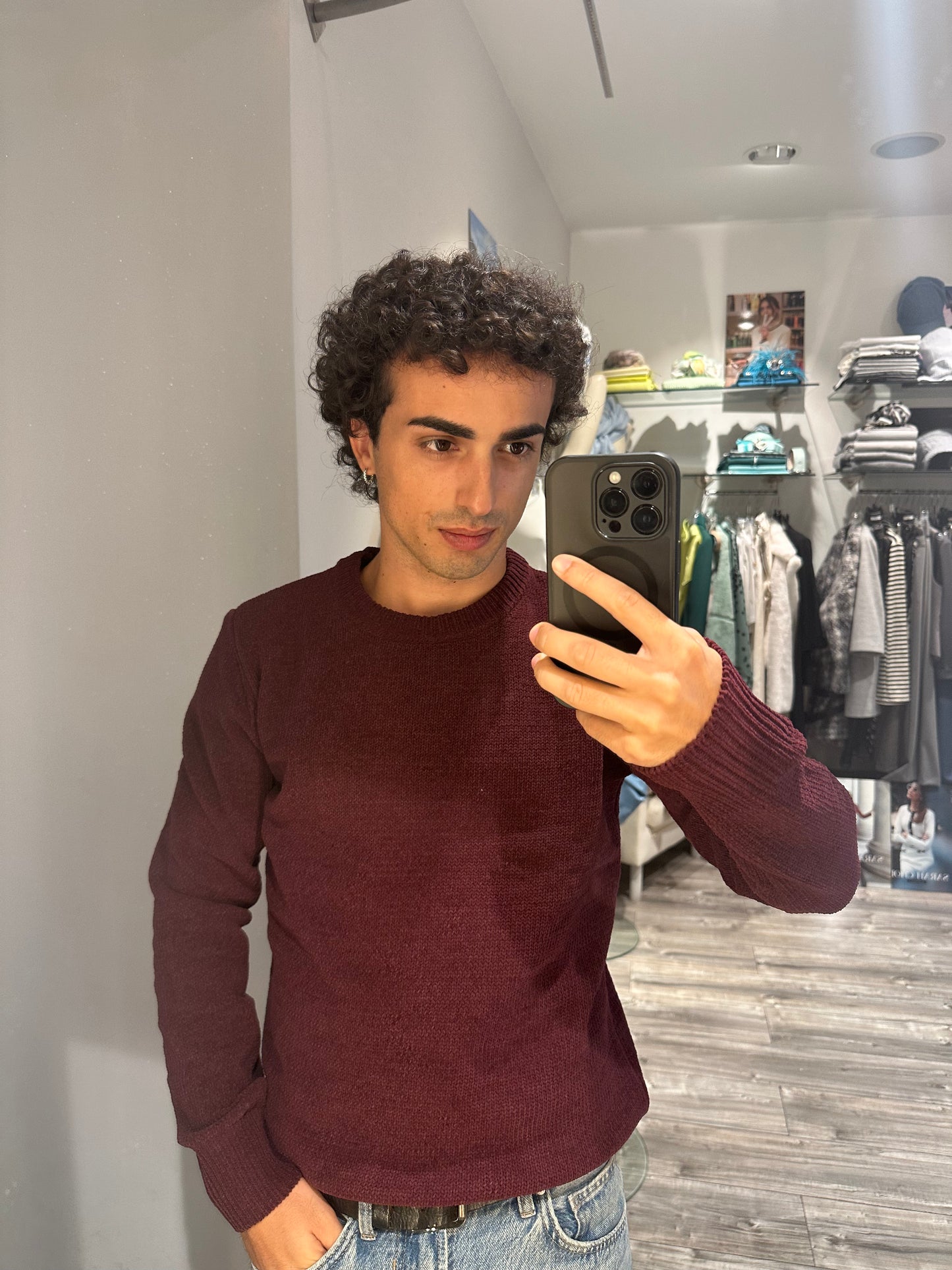 MAGLIA IN CINIGLIA GIANNI LUPO BORDEAUX