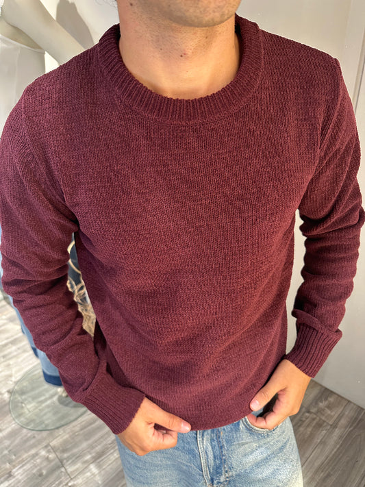MAGLIA IN CINIGLIA GIANNI LUPO BORDEAUX