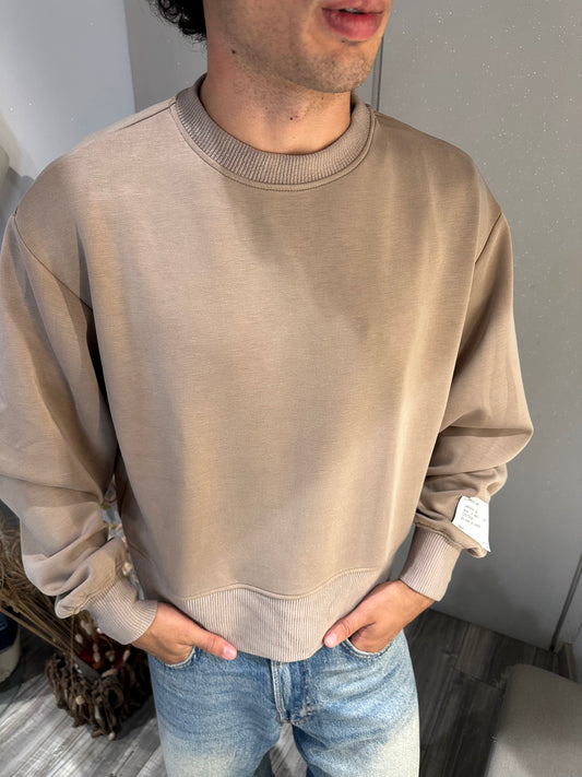 MAGLIA IN VISCOSA CROP IMPERIAL BEIGE