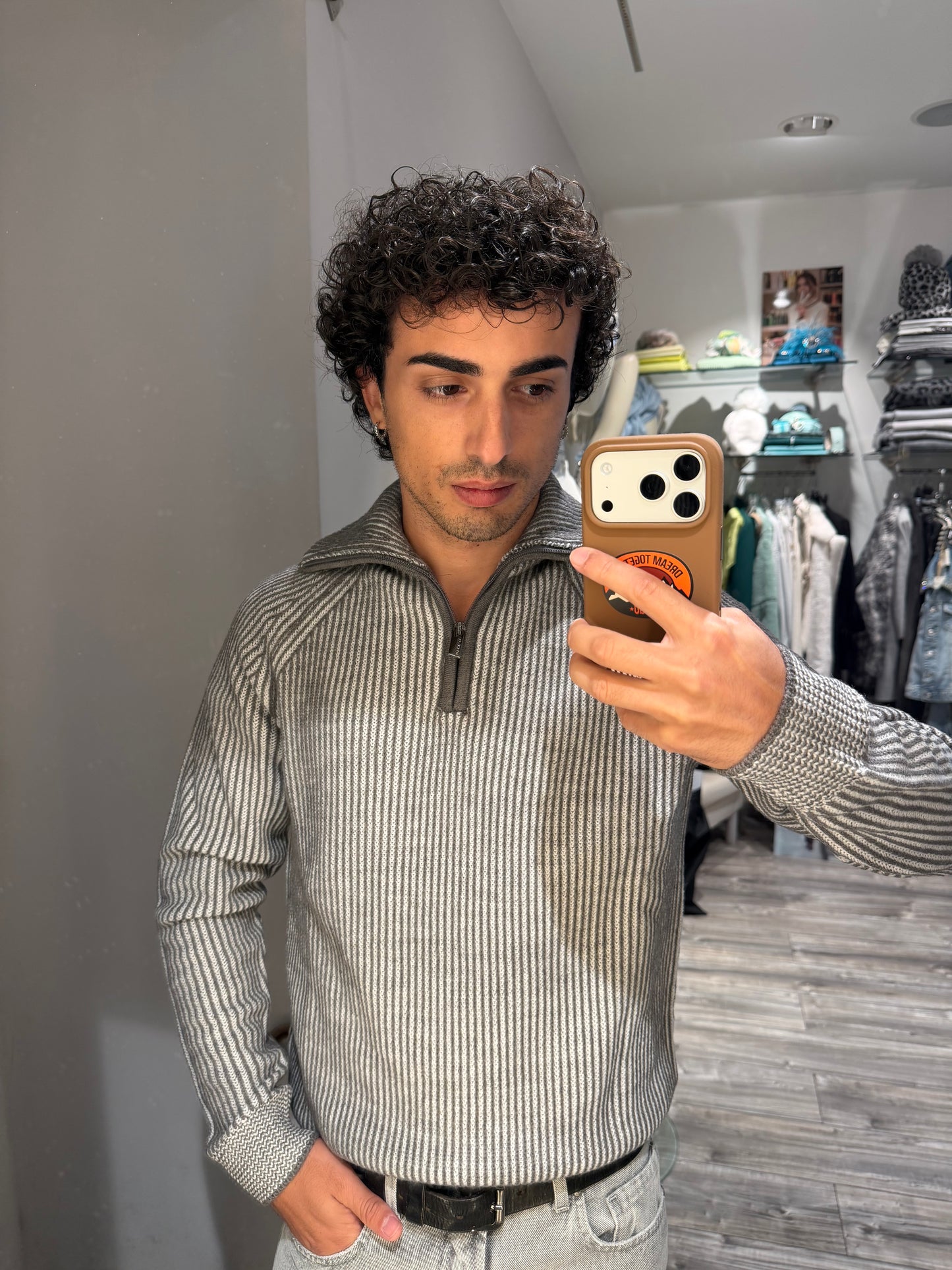 MAGLIA COSTINE CON COLLETTO E ZIP