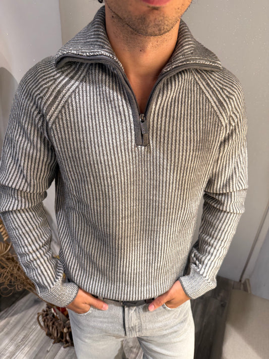 MAGLIA COSTINE CON COLLETTO E ZIP