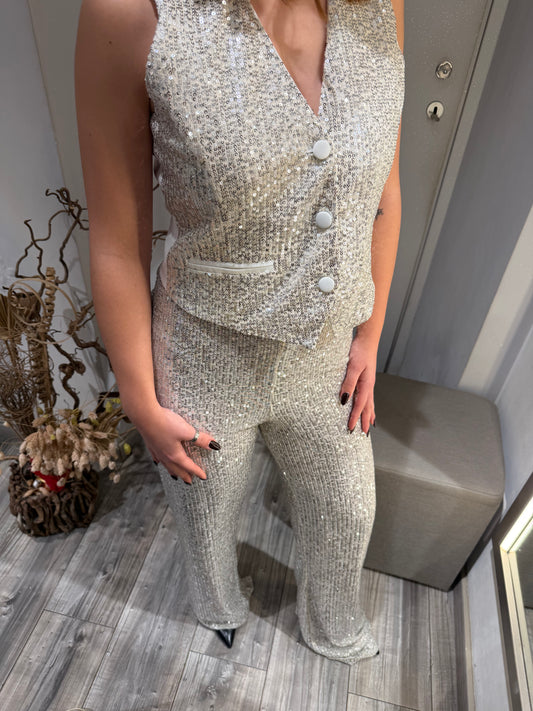 COMPLETO PAILETTES ARGENTO