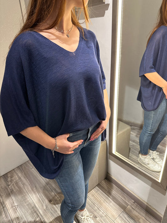 MAGLIA SCOLLO V MANICA 3/4