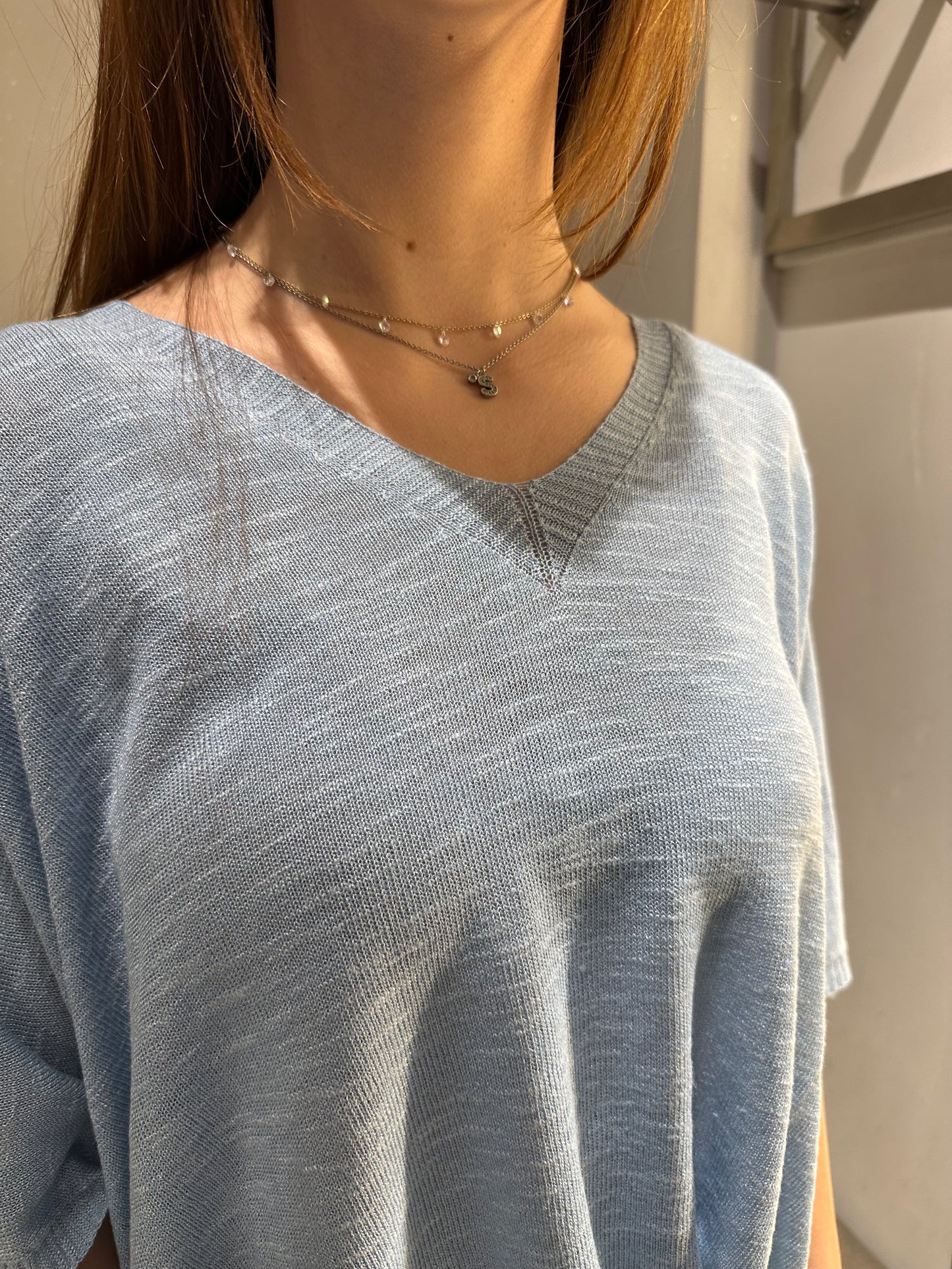 MAGLIA SCOLLO V MANICA 3/4