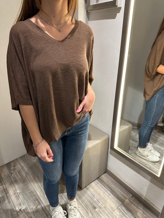 MAGLIA SCOLLO V MANICA 3/4