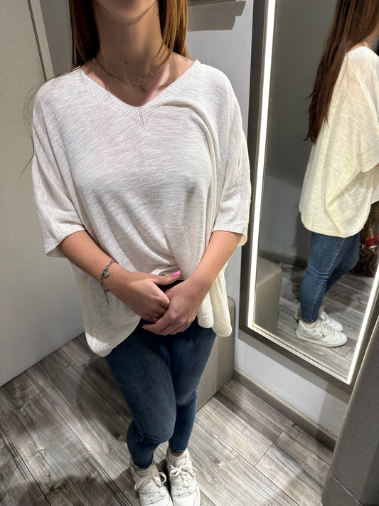 MAGLIA SCOLLO V MANICA 3/4
