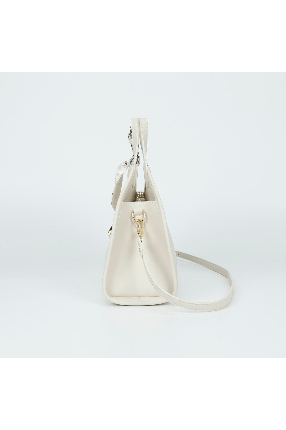 BORSA A MANO CON CHIUSURA A CINTURINO PANNA