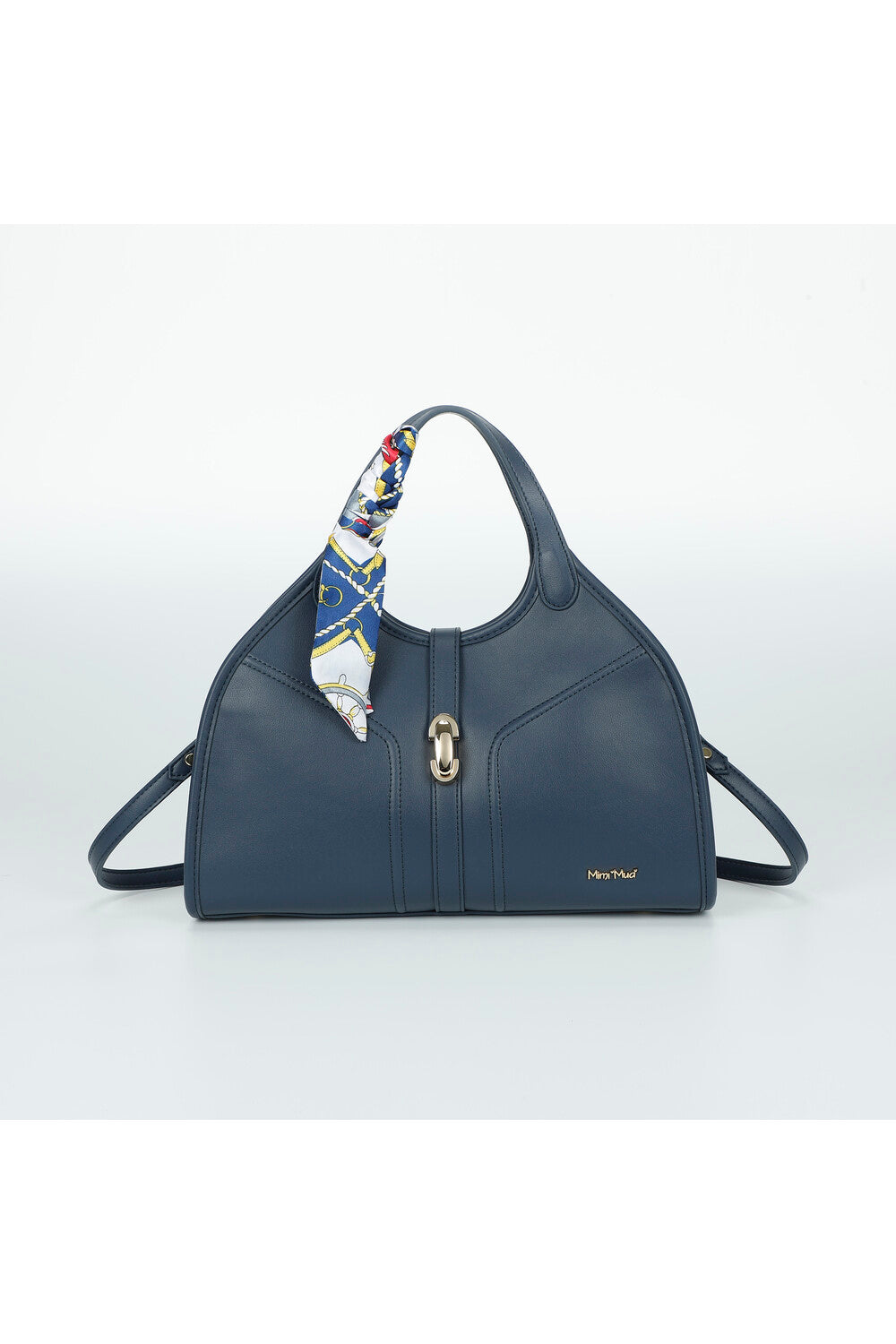 BORSA A MANO CON CHIUSURA A CINTURINO BLU