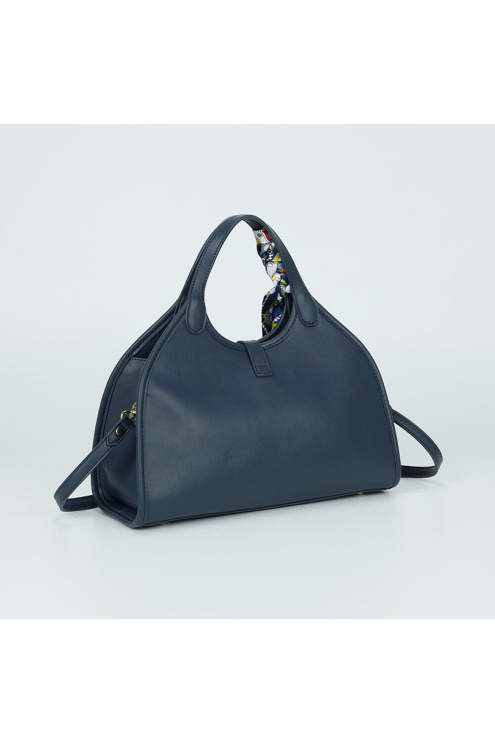 BORSA A MANO CON CHIUSURA A CINTURINO BLU
