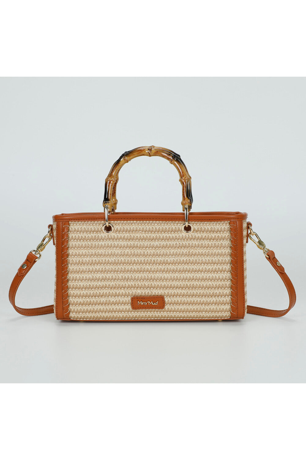 BORSA A TRACOLLA IN PAGLIA CON MANICO BAMBOO