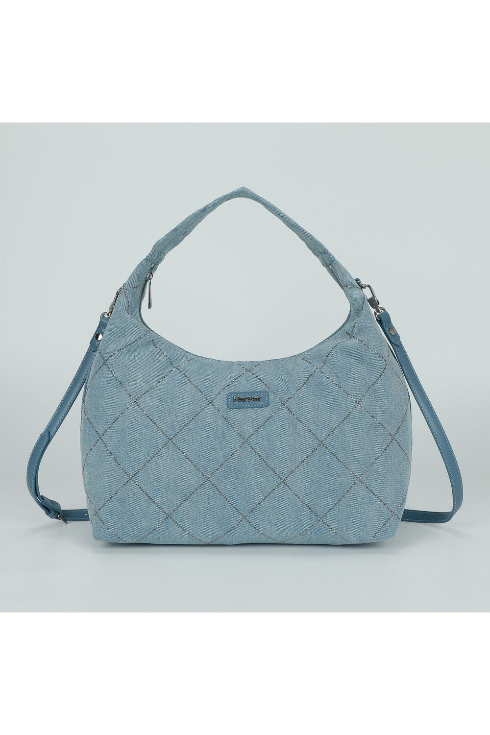 BORSA A SACCA IN JEANS CON STRASS