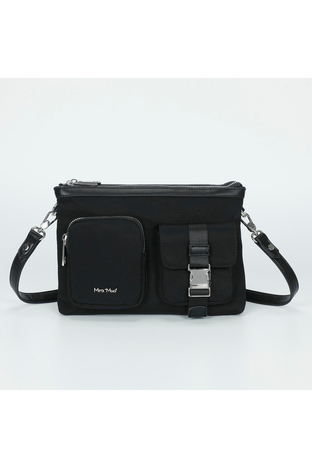 BUSTA IN NYLON CON TASCHE NERO