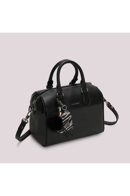 BORSA BAULETTO CON CHARM E CUORE NERO