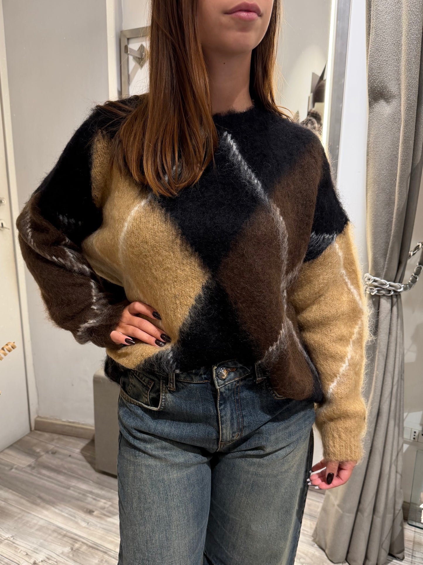 MAGLIA A ROMBI MOHAIR 2474