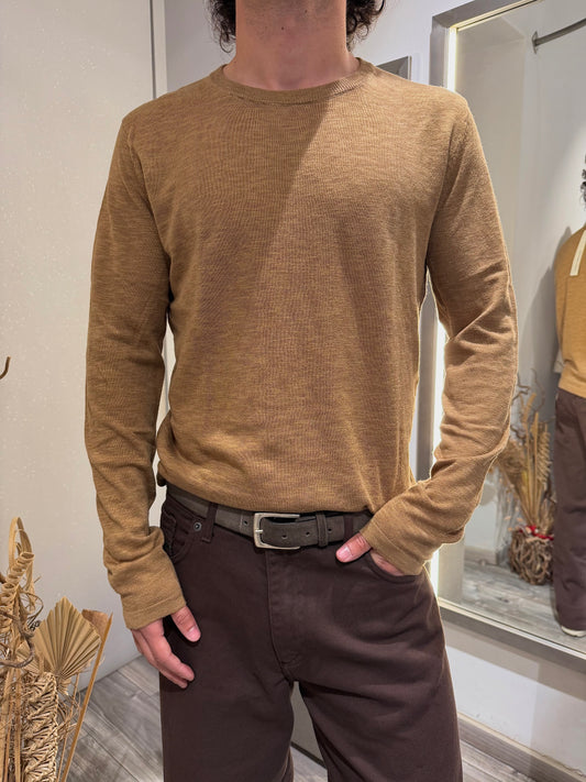 MAGLIA GIROCOLLO TEXTURIZZATA CAMMELLO