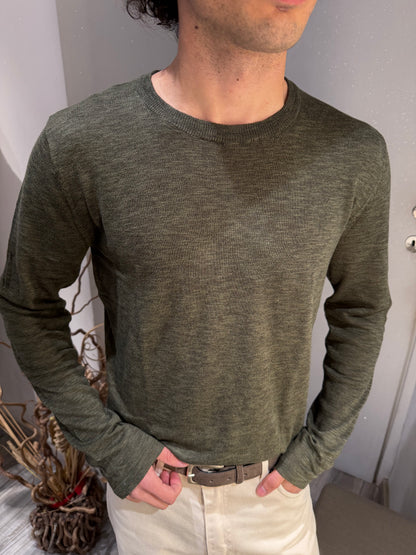 MAGLIA GIROCOLLO TEXTURIZZATA MILITARE