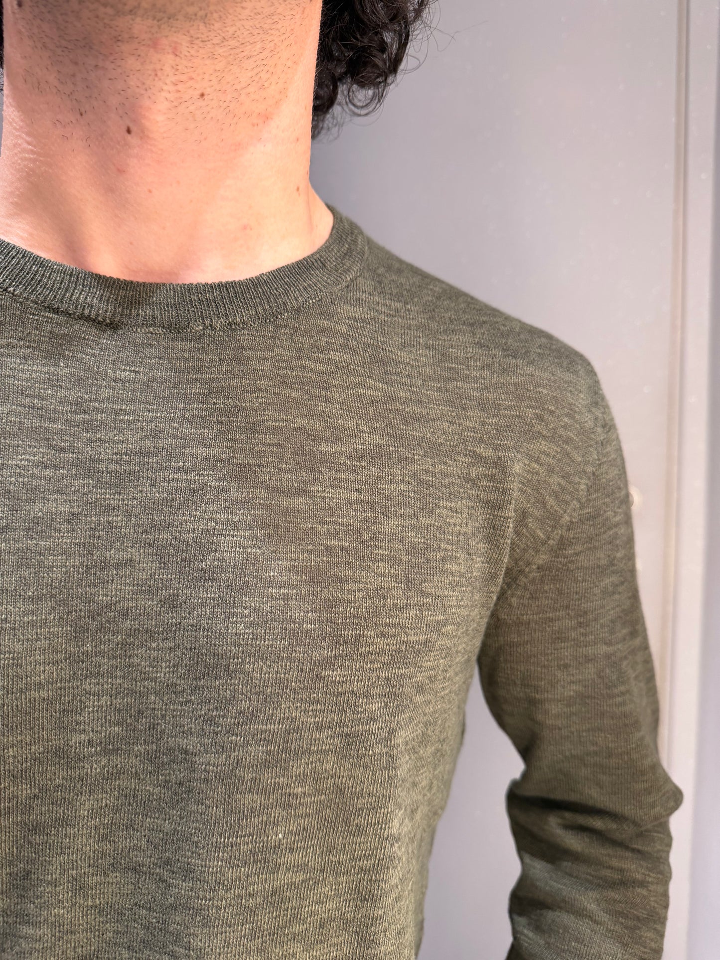 MAGLIA GIROCOLLO TEXTURIZZATA MILITARE