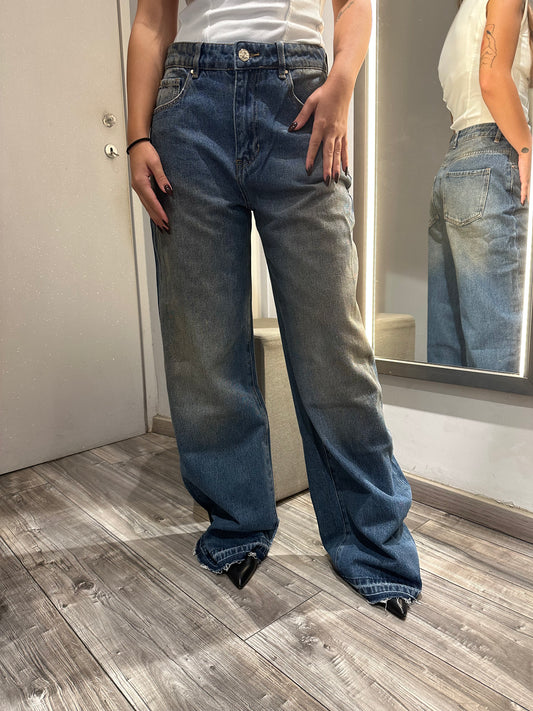 JEANS WIDE LEG LAVAGGIO AL THE